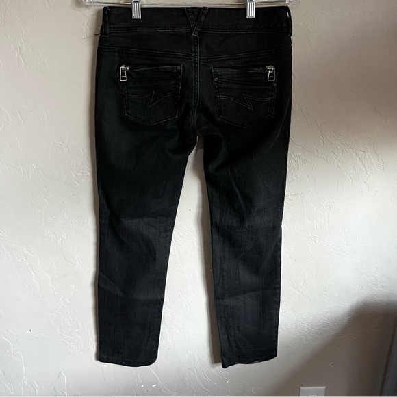 MNG Washed Black Moto Skinny Textured Denim‎ Jeans - Picture 8 of 11